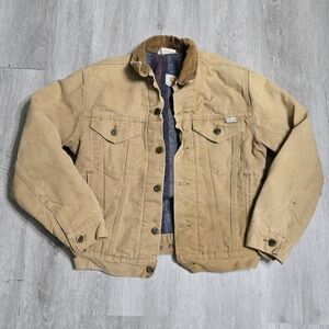 Vintage 80’s Carhartt Trucker Jacket Detroit Tan Men's Small